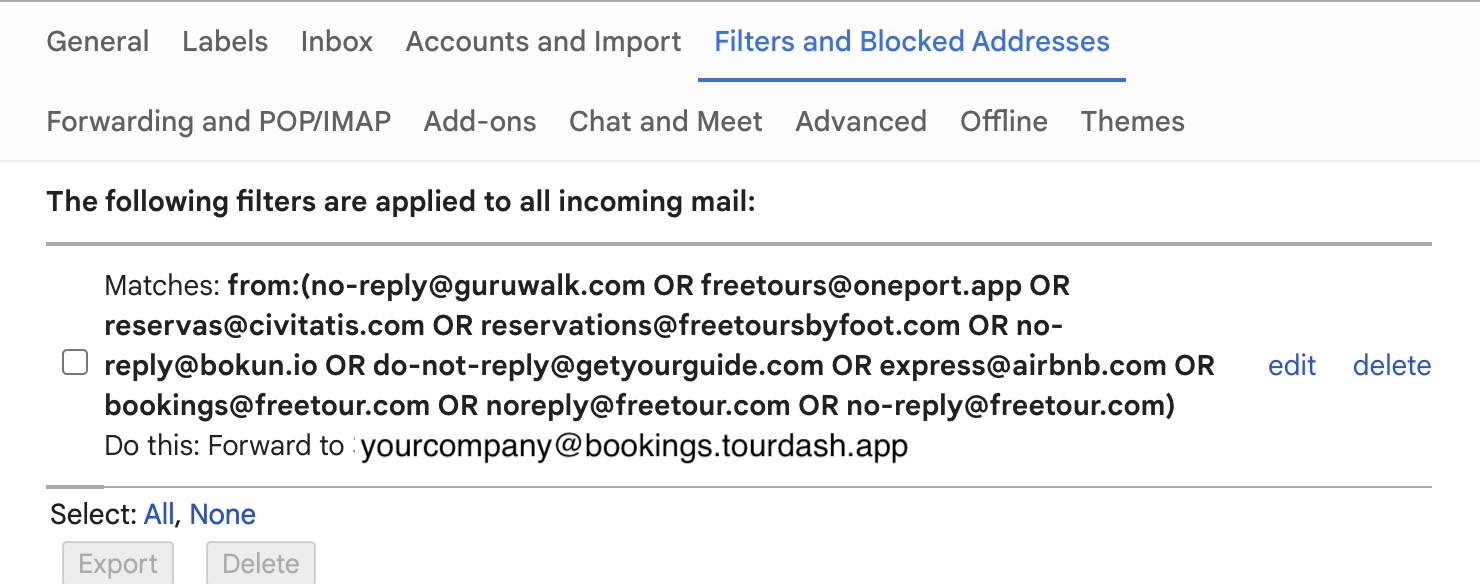 Example of how filter should look like.